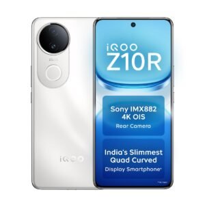 About iqoo z10r 5g (moonstone, 8gb ram, 128gb storage) | 32mp 4k selfie camera | quad curved amoled display | dimensity 7400 processor with 750k+ antutu